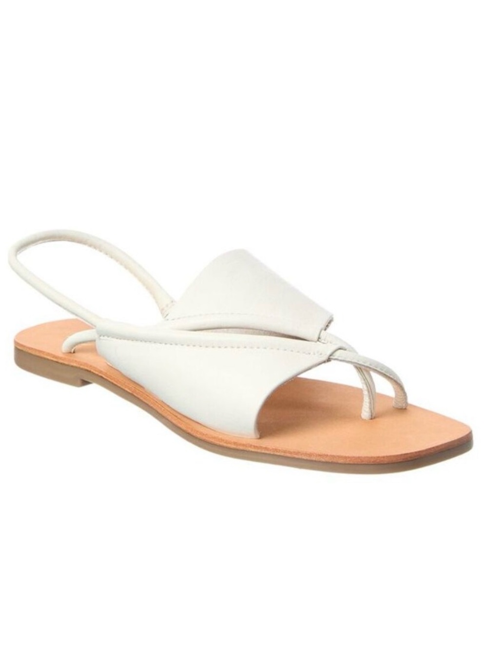 Matisse Shayla White Leather Slingback Toe-Loop Sandals 7